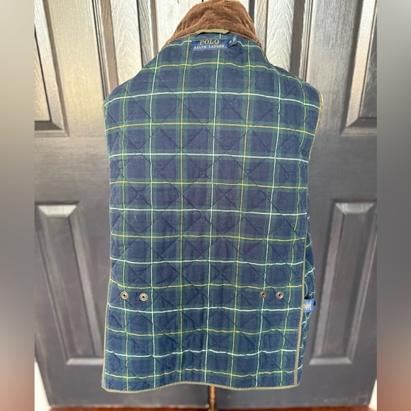 Polo Ralph Lauren Quilted Gilet Vest Olive Army Green Mens Brown Buckle Strap M - Picture 8 of 8